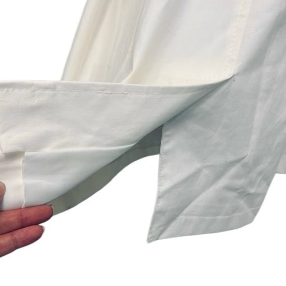 Via Spiga Women’s Ivory & Black Belted Midi Trench Coat 100% Cotton Sz XS NWOT - Picture 9 of 14